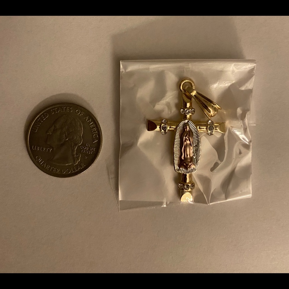 Gold Plated Guadalupe Cross Pendant Only